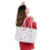 Monkey and Giraffe Tote Handbag (Cream)