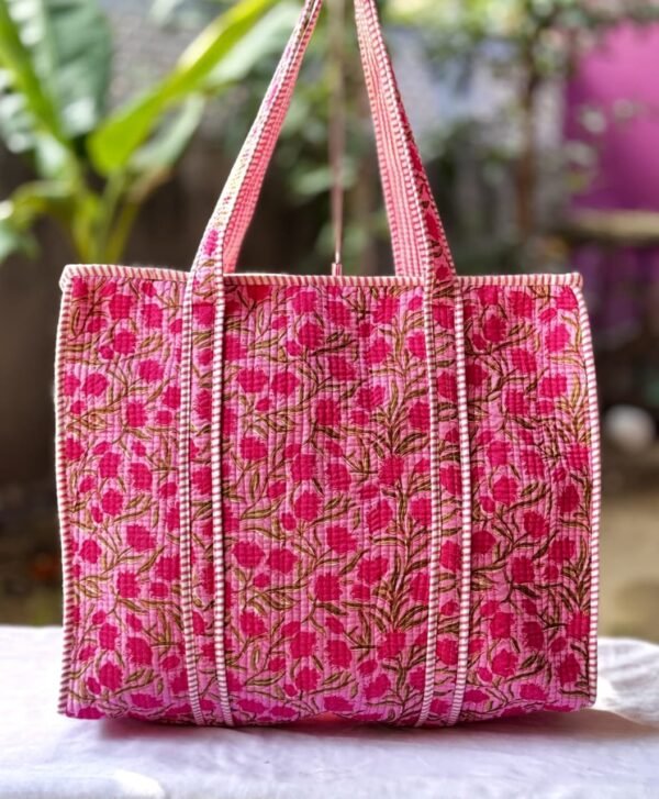 Red hot Quilted tote handbags