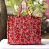 Red hot Quilted tote handbags